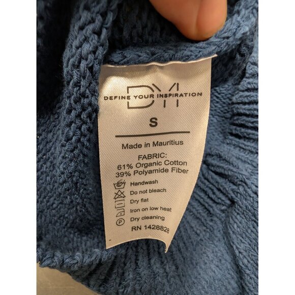 DYI Women's Sweater Felt Bottom Short Navy Size Small - Picture 2 of 6